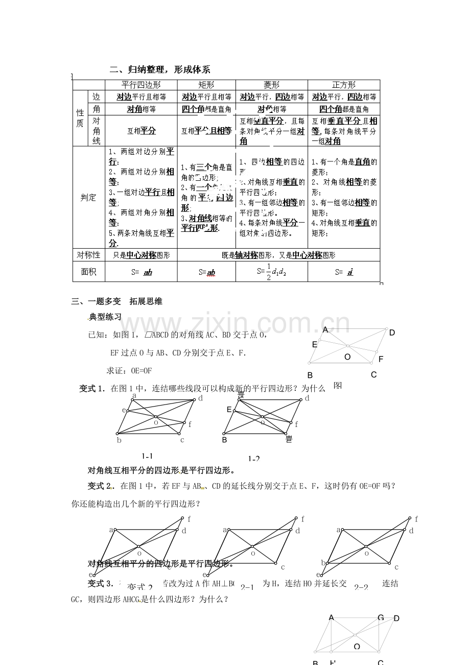 河南省济源市大峪镇第三中学八年级数学下册《第十九章 平行四边形》复习教案 新人教版.doc_第2页