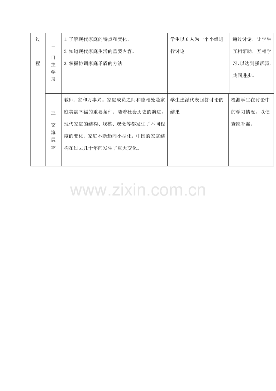 云南省昆明市东川区七年级道德与法治上册 第三单元 师长情谊 第七课 亲情之爱 第3框 让家更美好教案 新人教版-新人教版初中七年级上册政治教案.doc_第2页