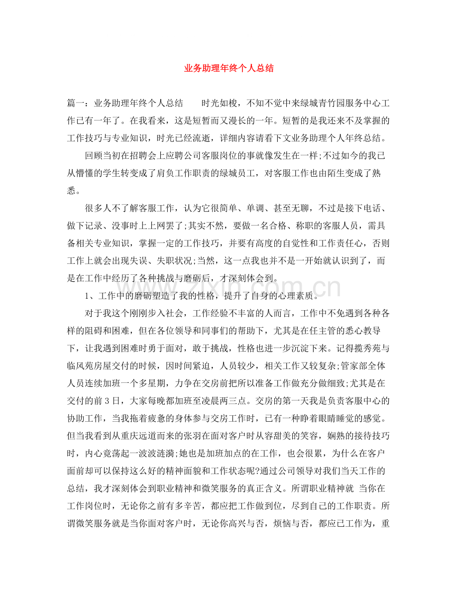 业务助理年终个人总结.docx_第1页