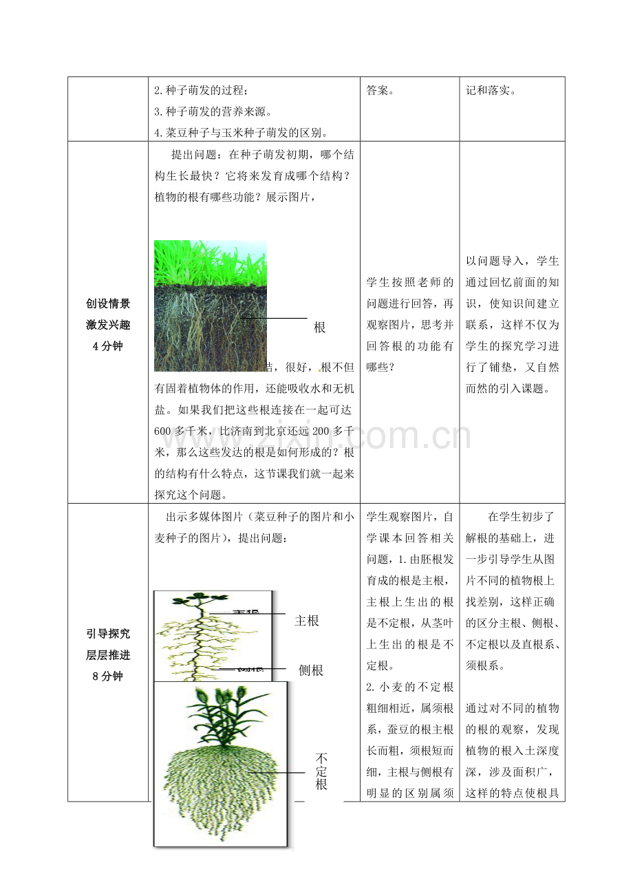 八年级生物上册 第4单元 第1章 第5节 根的结构与功能（第1课时）教案1 （新版）济南版.doc_第2页