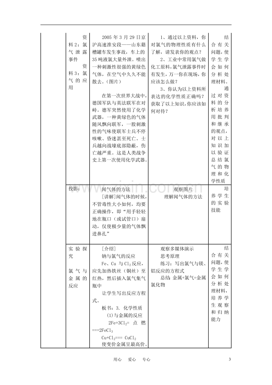 高中化学《富集在海水中的元素—氯》教案23 新人教版必修1.doc_第3页