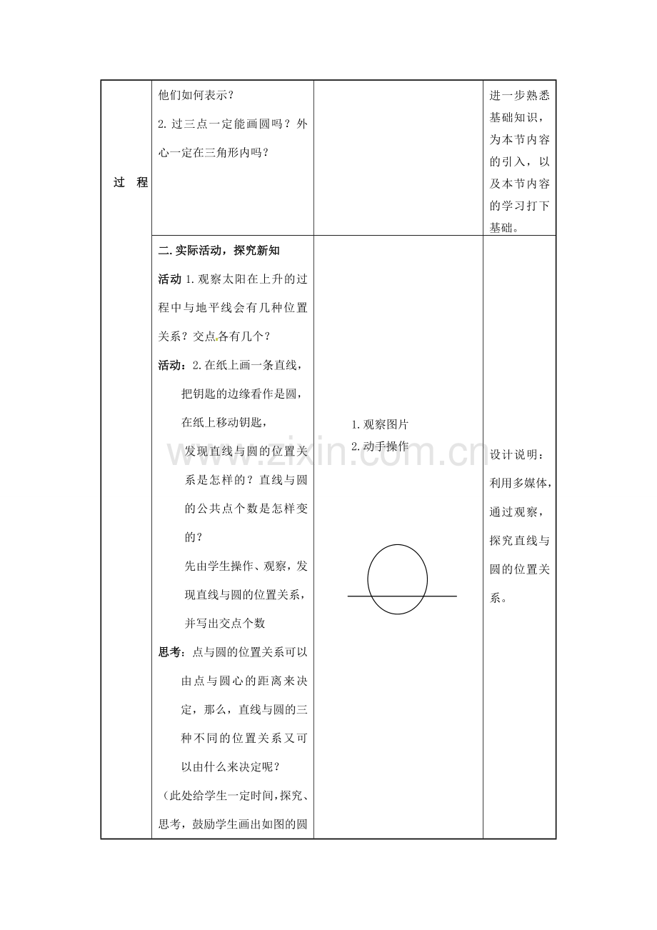 吉林省油田第二中学九年级数学上册《直线和圆的位置关系》教案 新人教版.doc_第2页