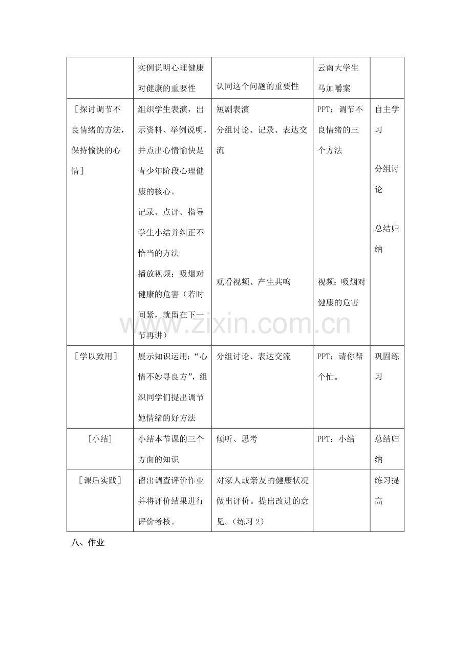 八年级生物下册 8.3.1 评价自己的健康状况教案4 （新版）新人教版.doc_第3页