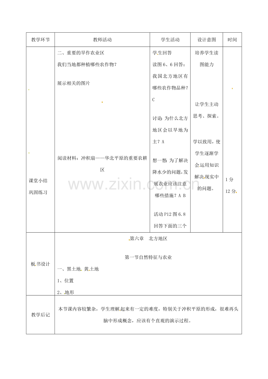 吉林省双辽市八年级地理下册 6.1 自然特征与农业教案 （新版）新人教版-（新版）新人教版初中八年级下册地理教案.doc_第2页