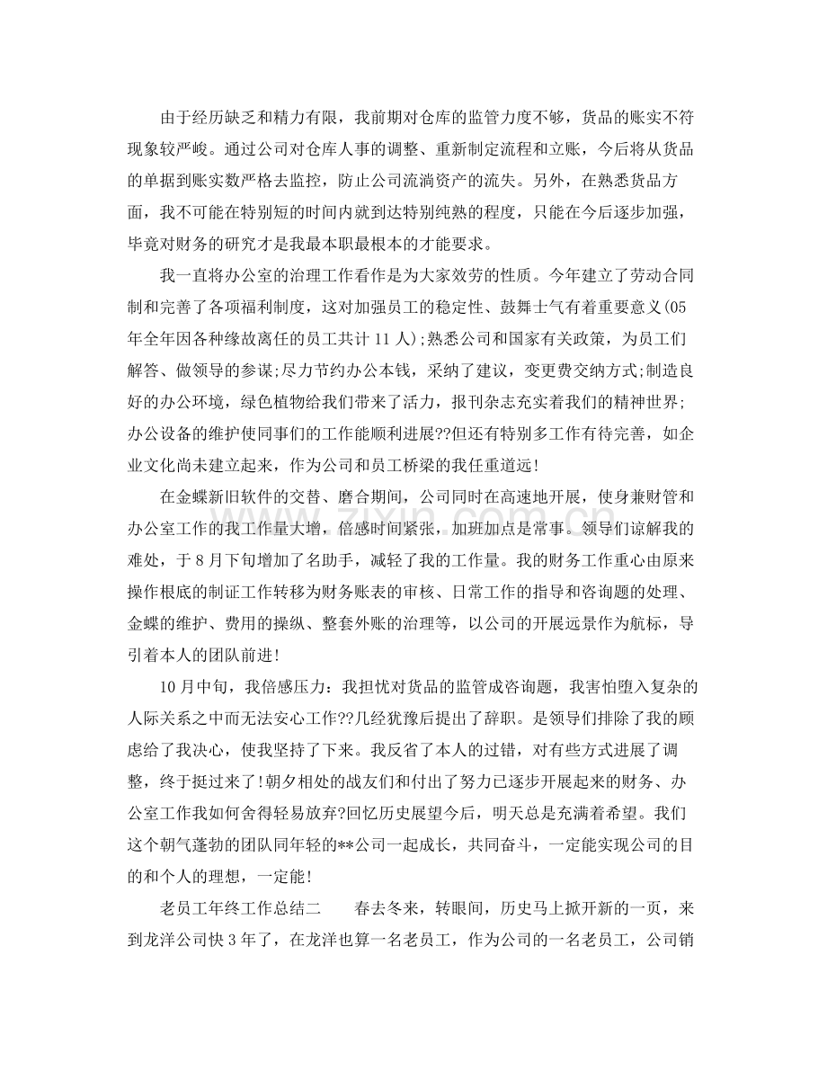 个人工作参考总结老员工个人年终工作参考总结.docx_第2页