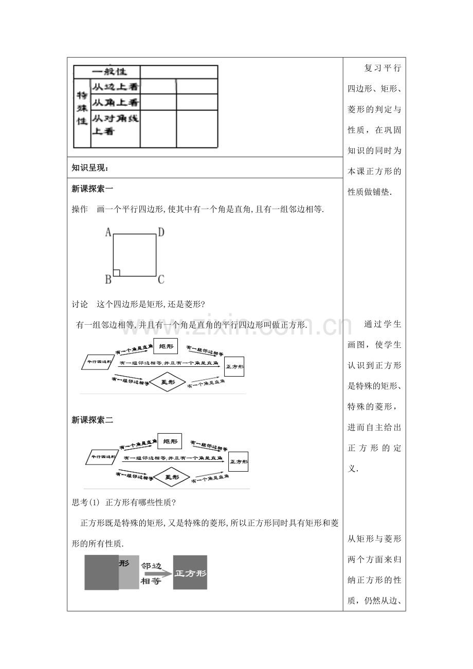 春八年级数学下册 22.3 特殊的平行四边形（6）正方形教案 沪教版五四制-沪教版初中八年级下册数学教案.doc_第2页