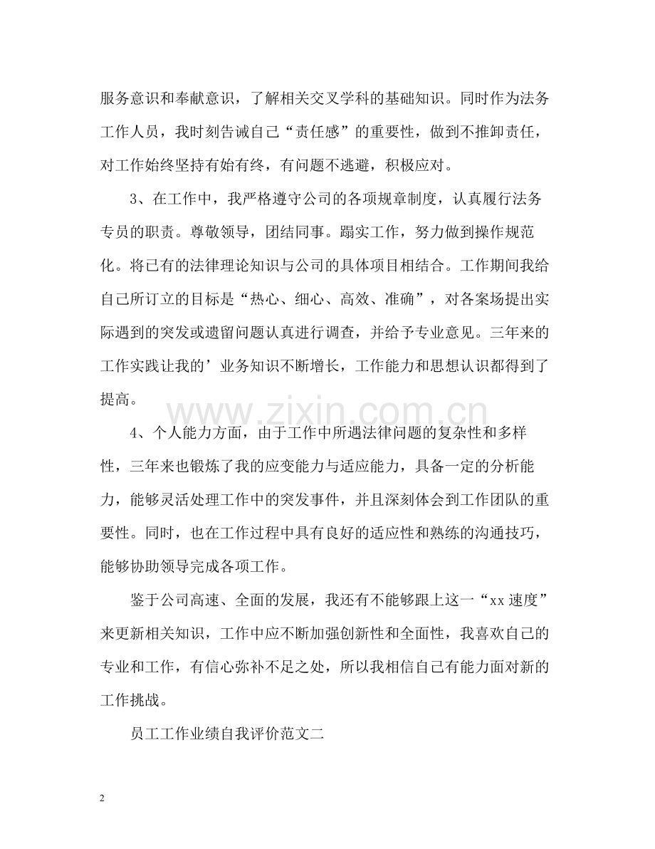 员工工作业绩自我评价2.docx_第2页