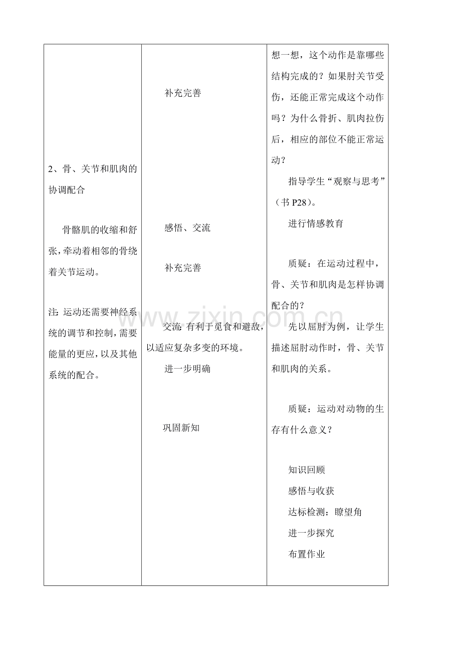 八年级生物新人教版动物的运动.doc_第2页