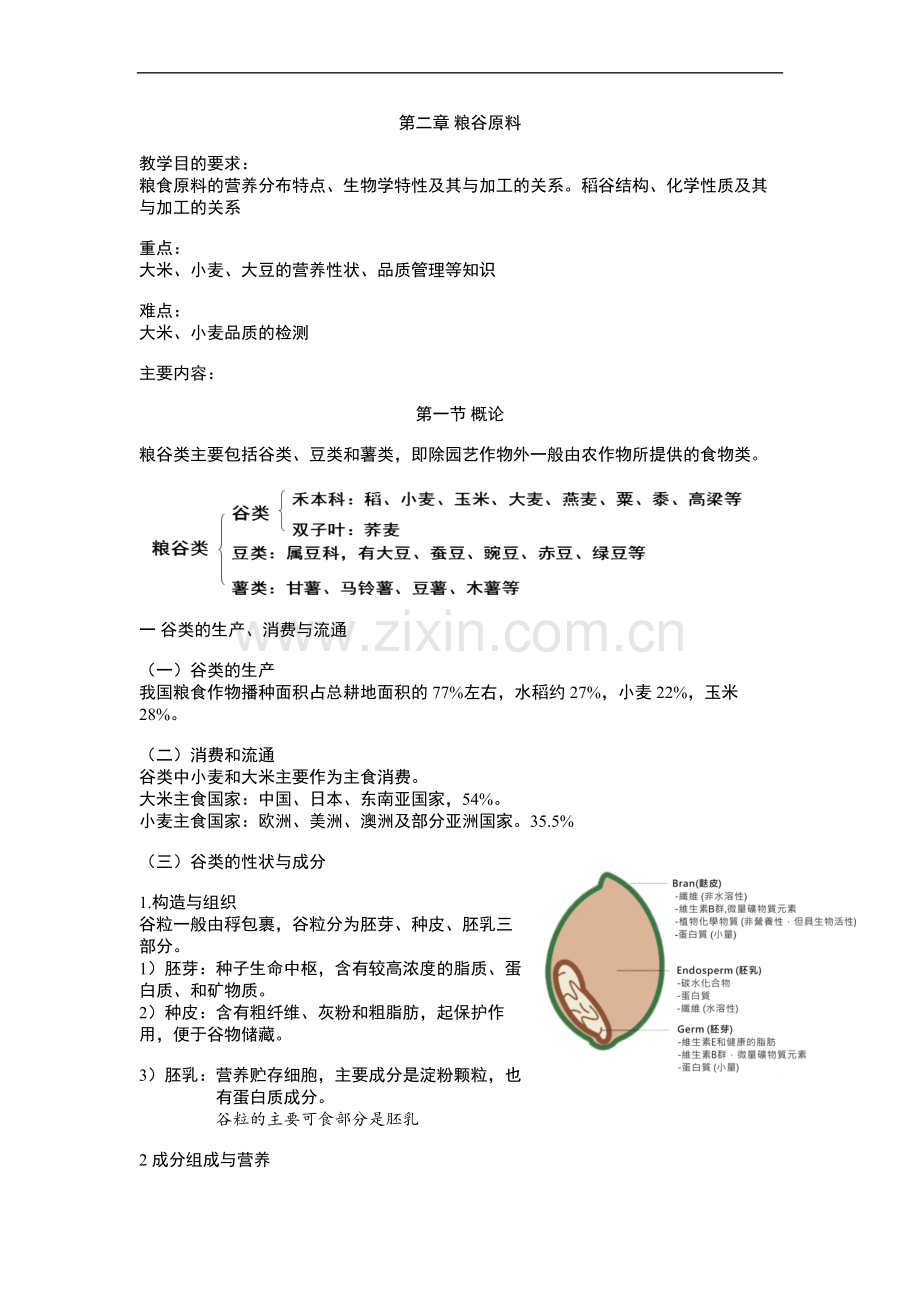 第二章 粮谷原料.doc_第1页