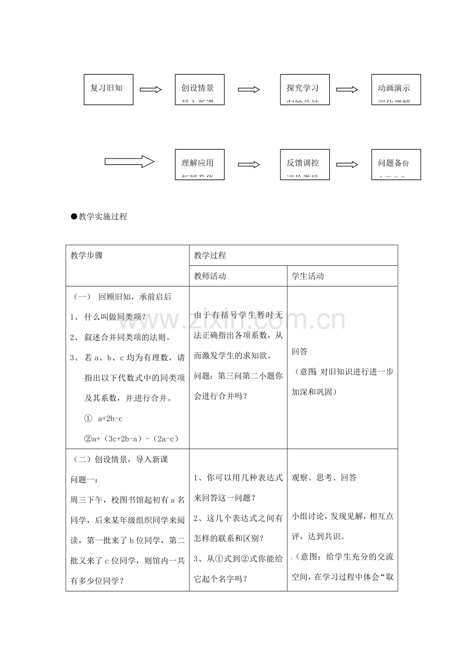 浙江省温岭市城南中学全国初中青年数学教师优秀课评比七年级数学《去括号》教案.doc_第2页