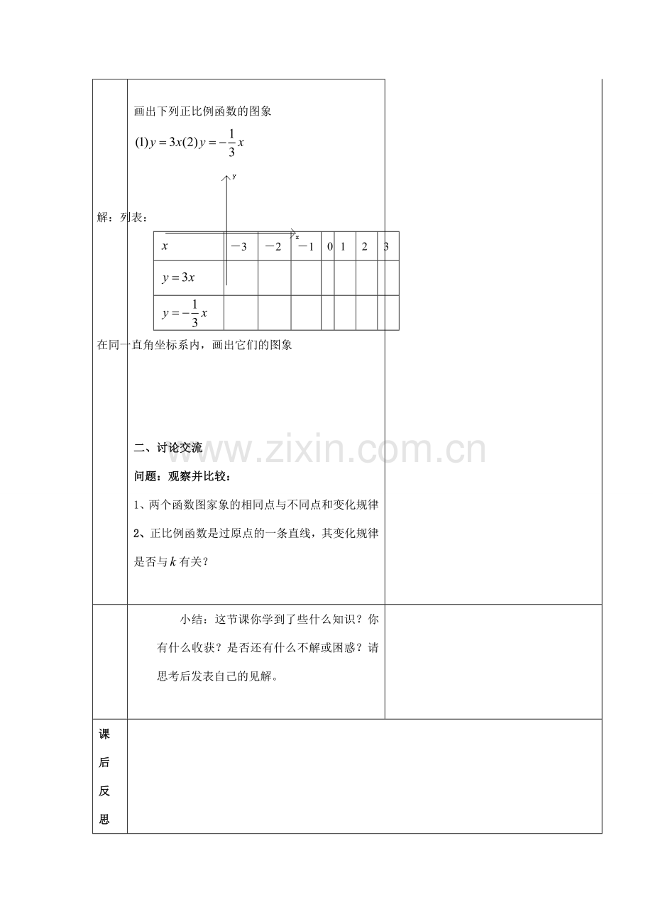 八年级数学上册 第13章 一次函数 13.2 一次函数名师教案6 沪科版.doc_第3页