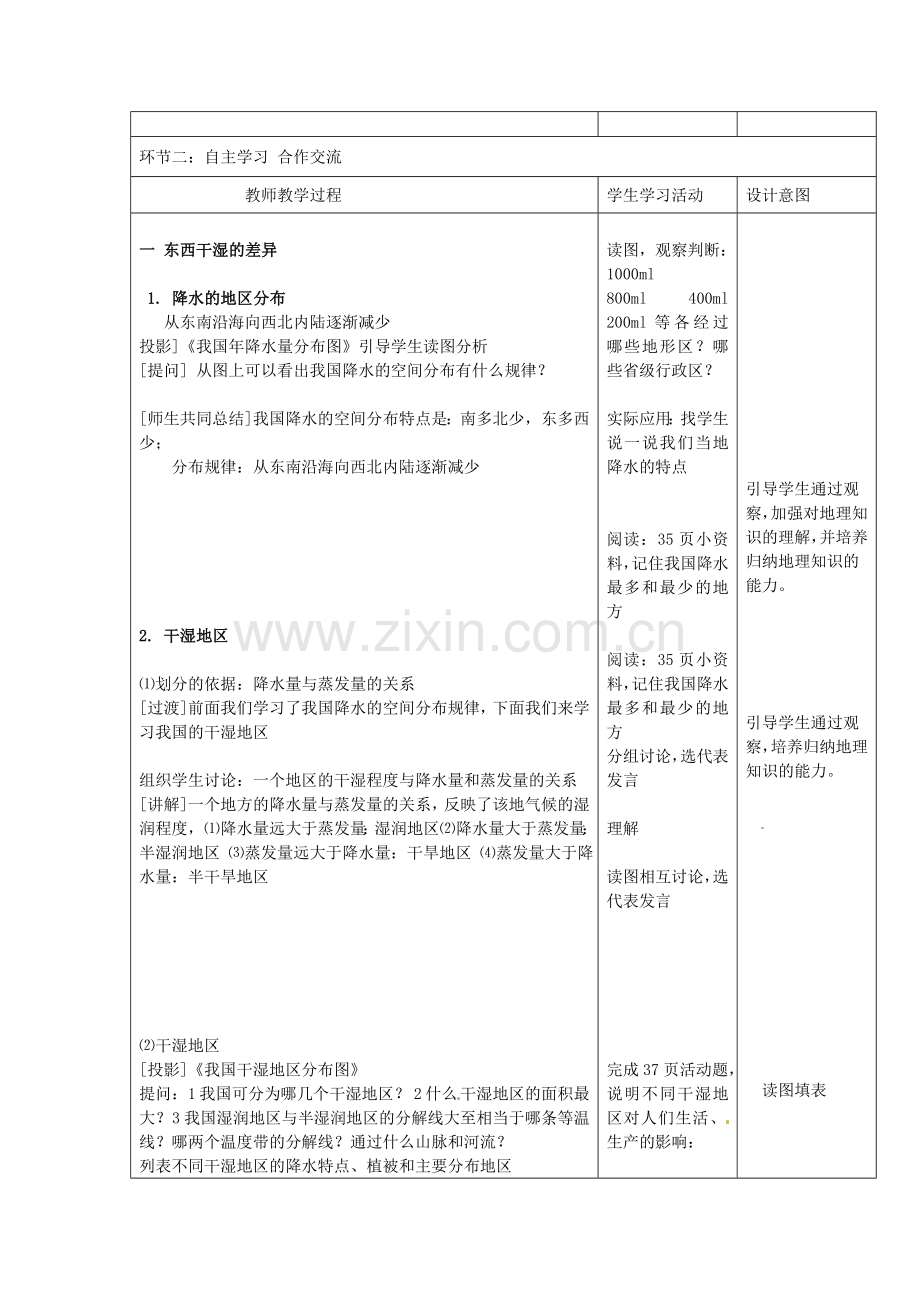 山东省临沭县第三初级中学八年级地理上册《2.2气候多样 季风显著》教案二.doc_第2页