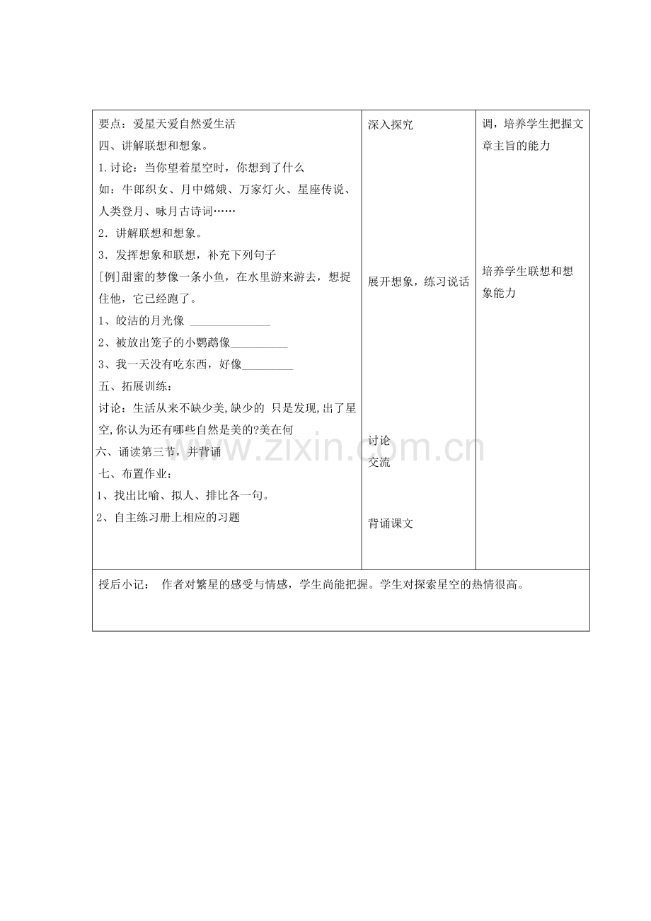 江苏省昆山市锦溪中学七年级语文上册《繁星》（第2课时）教案 苏教版.doc_第2页