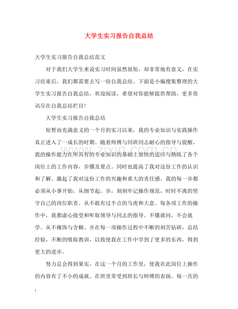 大学生实习报告自我总结2).docx_第1页