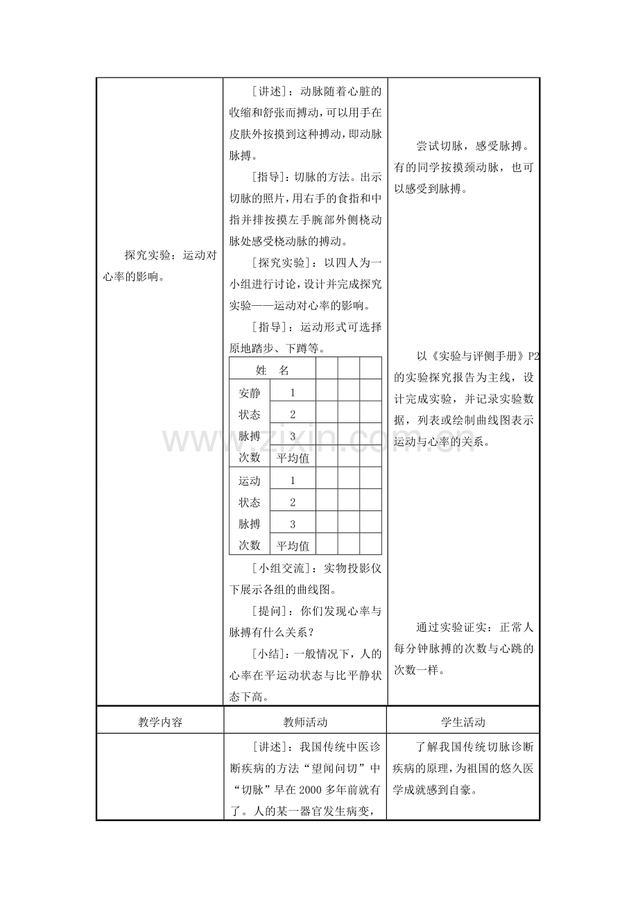 七年级生物下册 10.2人体内的血液循环（第2课时）教案 （新版）苏教版-（新版）苏教版初中七年级下册生物教案.doc_第2页