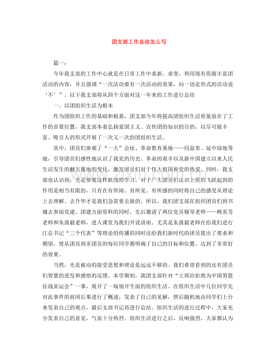 团支部工作总结怎么写.docx_第1页