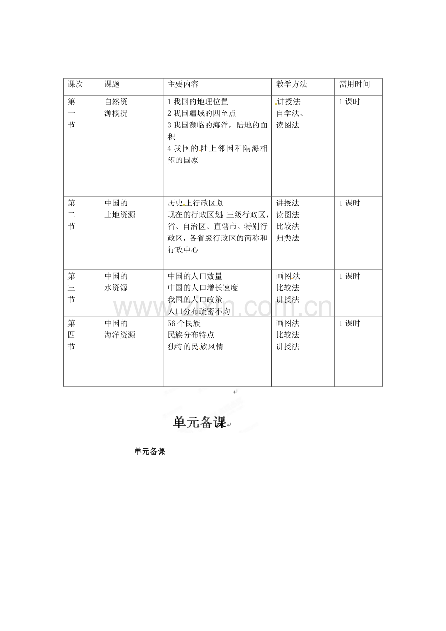 山东省邹平县实验中学八年级地理上册 第三单元备课教案 湘教版.doc_第2页