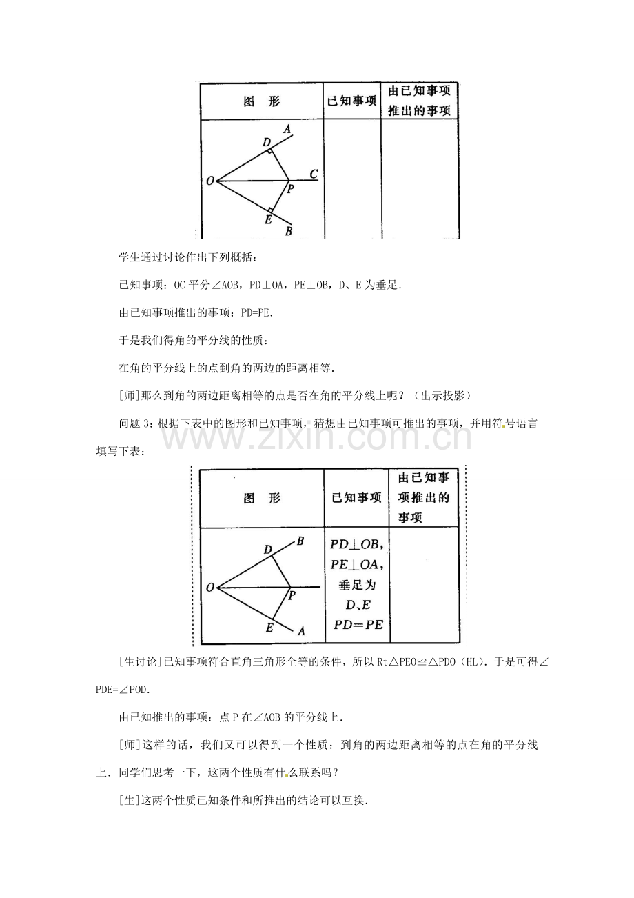 新疆兵团第五师八十八团学校八年级数学下册 13.3.2 角的平分线的性质教案（二） 新人教版.doc_第3页