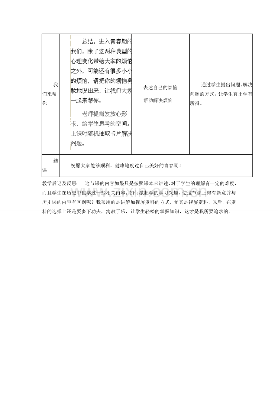 山东省龙口市诸由观镇诸由中学七年级生物下册 1.3 青春期教案3 新人教版.doc_第3页