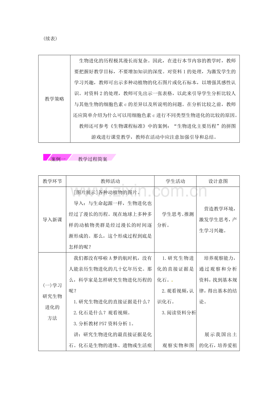 八年级生物下册 7.3.2生物进化的历程授课典案 （新版）新人教版-（新版）新人教版初中八年级下册生物教案.doc_第3页