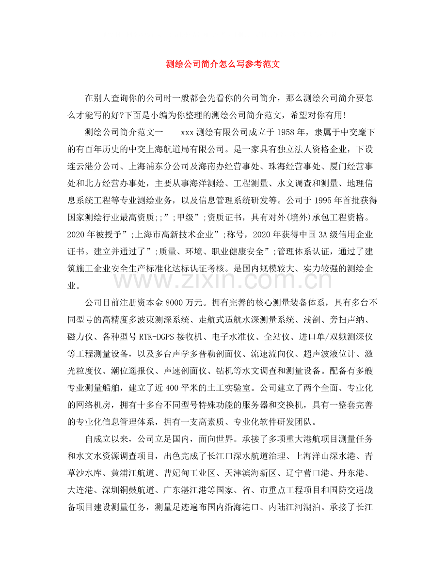 测绘公司简介怎么写参考范文.docx_第1页