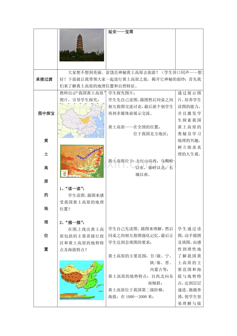 山东省枣庄市峄城区吴林街道中学八年级地理下册《第七单元 世界上最大的黄土分布区》教案 商务星球版.doc_第2页