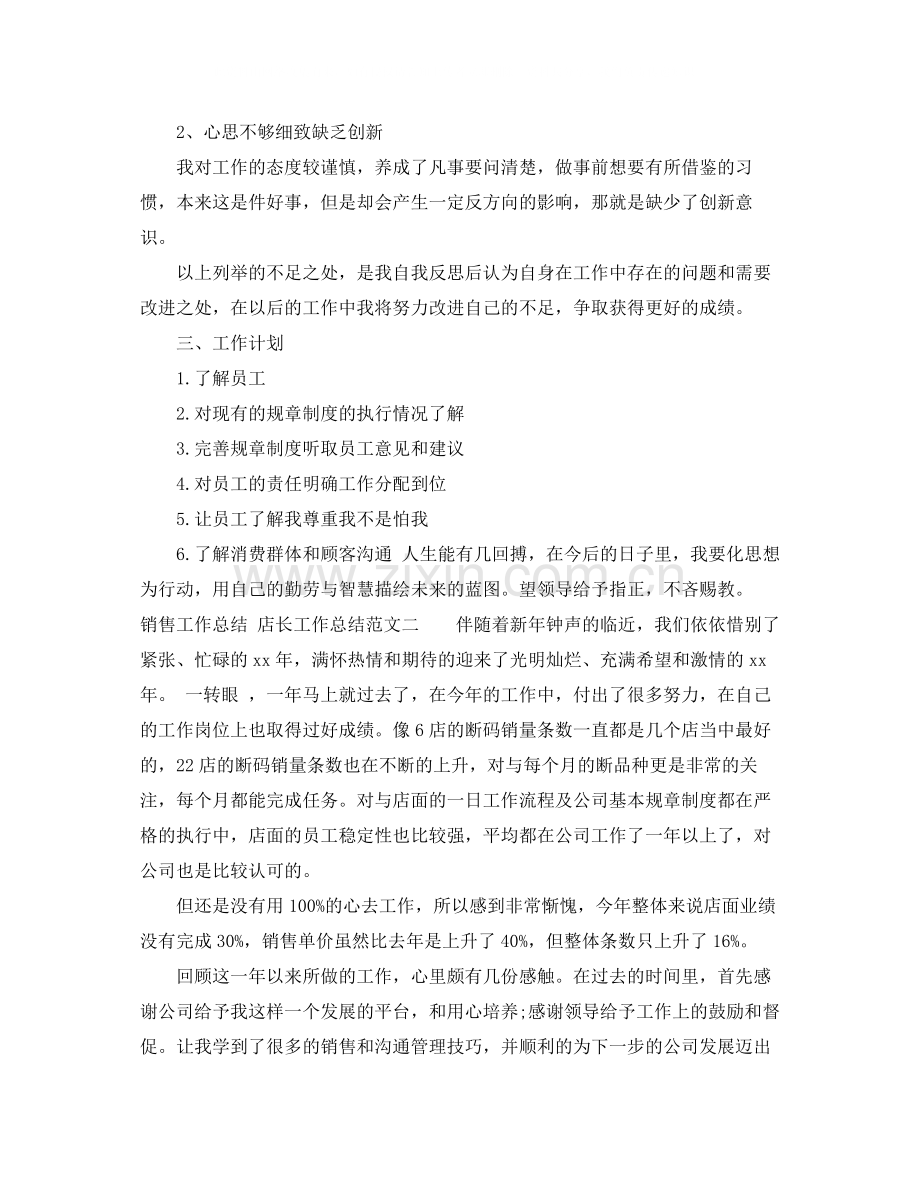 销售工作总结_店长工作总结.docx_第2页