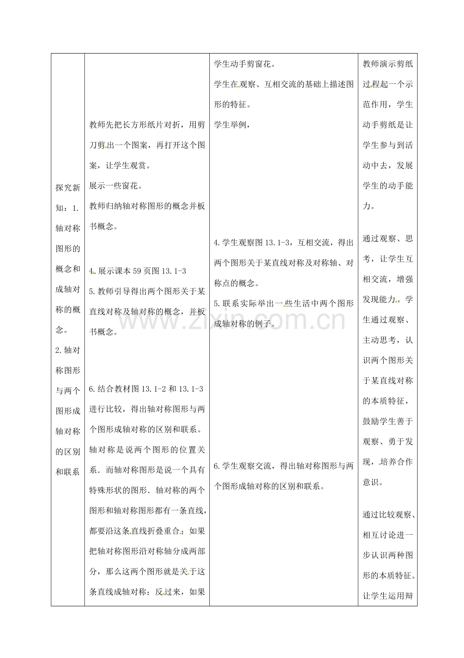 八年级数学上册 第十二章 1.13.1 轴对称教案 （新版）新人教版-（新版）新人教版初中八年级上册数学教案.doc_第2页