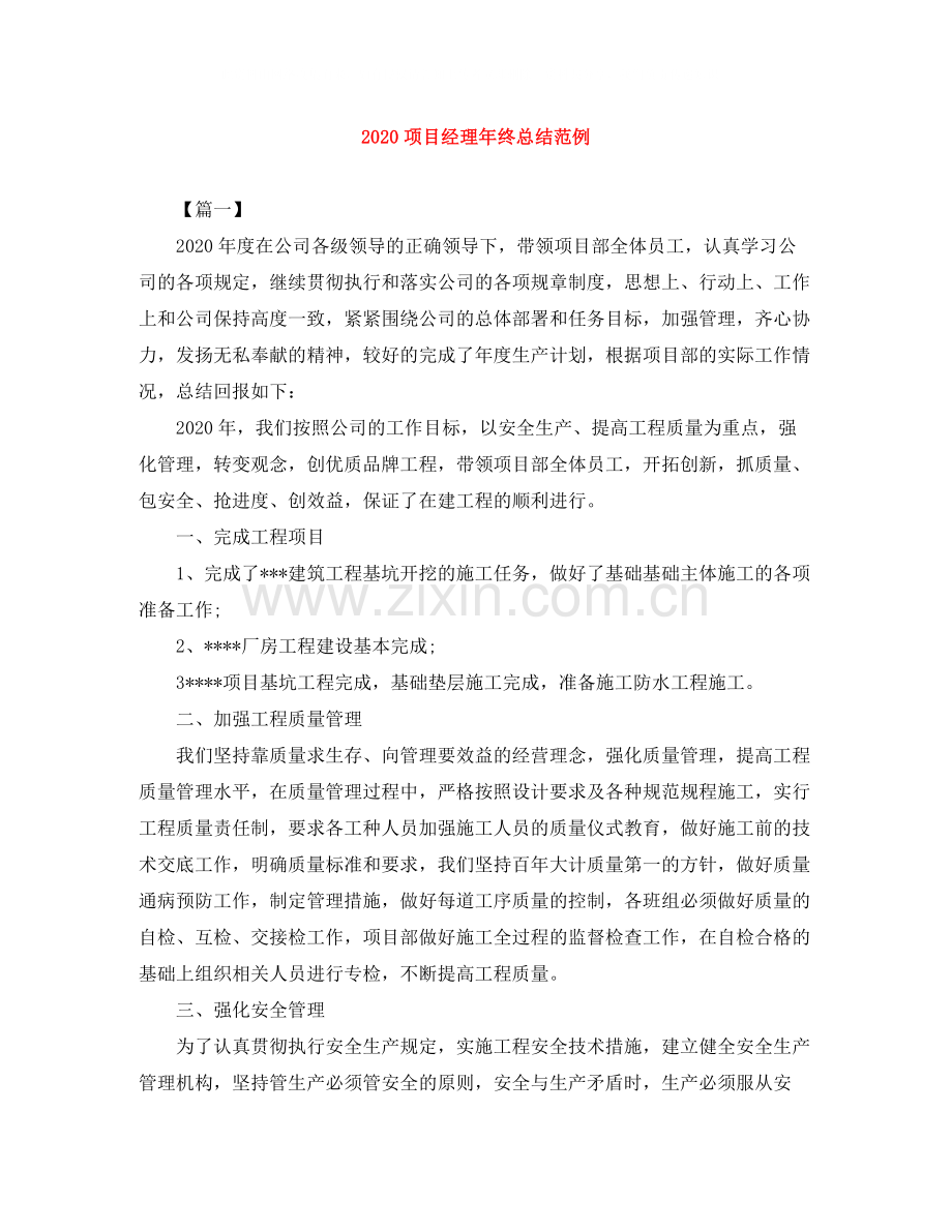 项目经理年终总结范例.docx_第1页