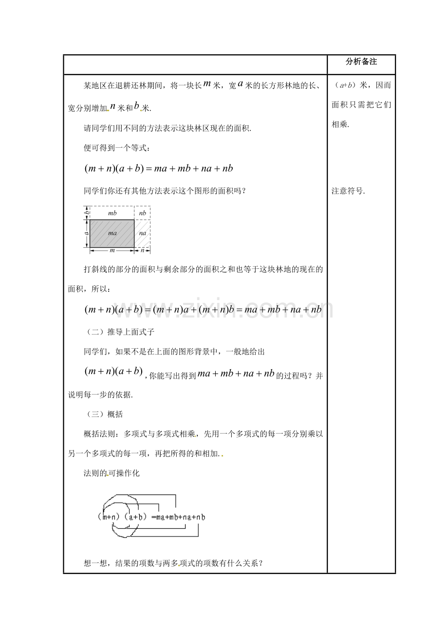 八年级数学上册 12.2 整式的乘法 3 多项式与多项式相乘教案 （新版）华东师大版-（新版）华东师大版初中八年级上册数学教案.doc_第2页