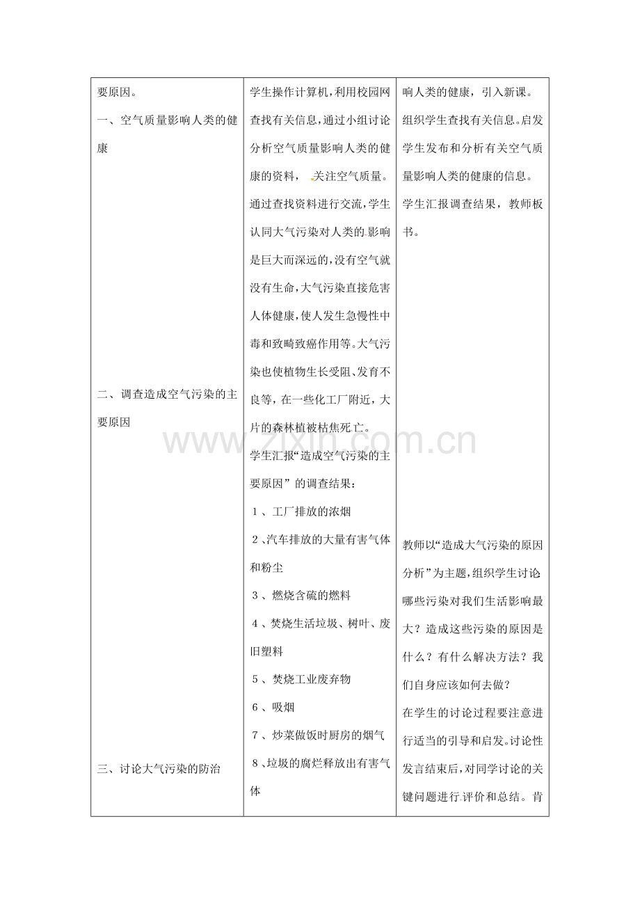 七年级生物上册 4.3.3《生物空气质量与健康》教案 鲁科版五四制-鲁科版初中七年级上册生物教案.doc_第2页