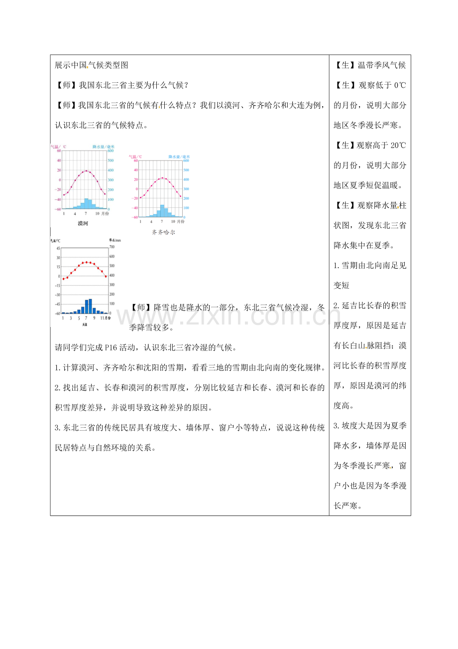 八年级地理下册 6.2“白山黑水”——东北三省教案1 （新版）新人教版-（新版）新人教版初中八年级下册地理教案.doc_第3页