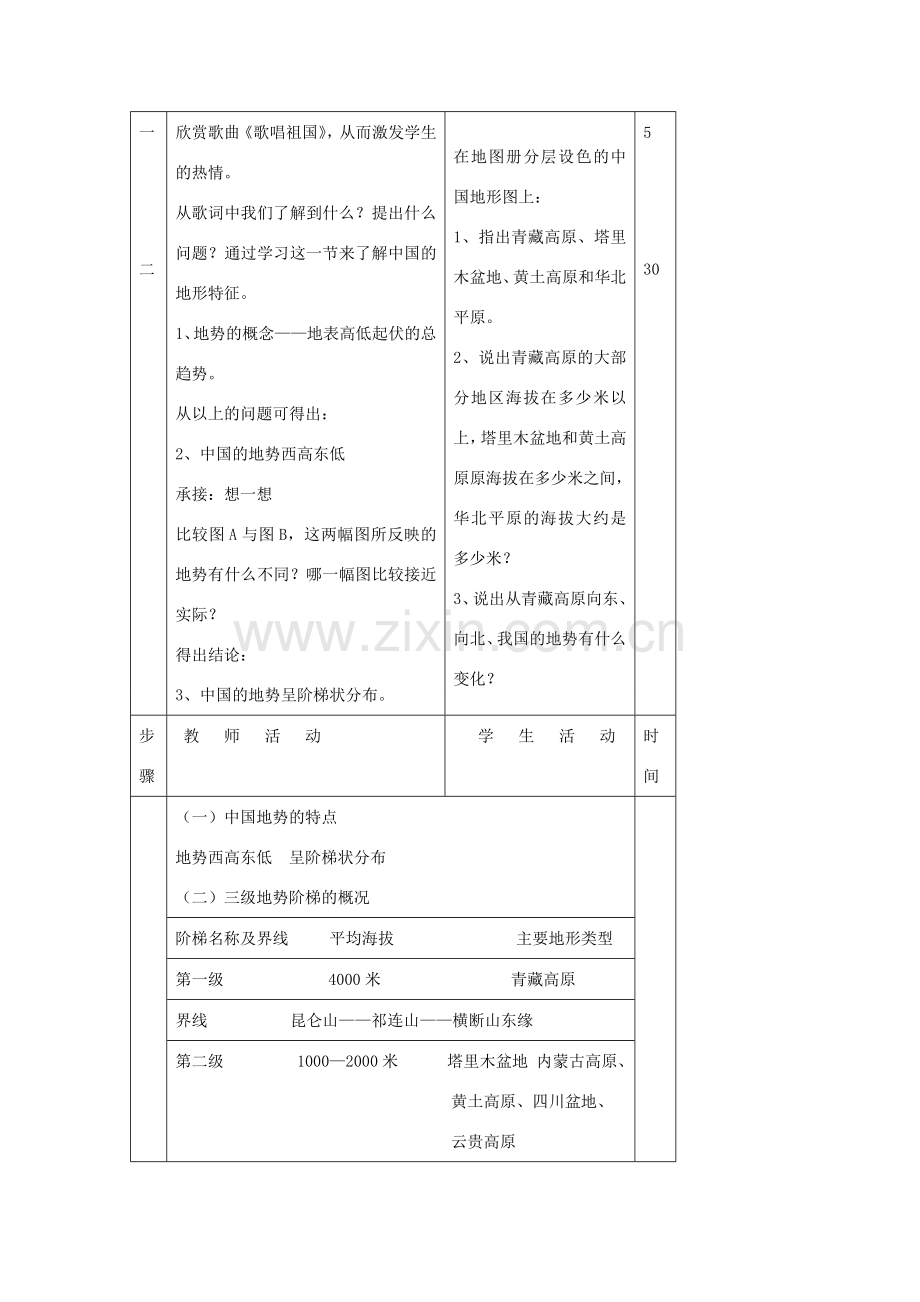 八年级地理上册 第二章 中国的自然环境 第一节 中国的地形名师教案3 湘教版.doc_第2页