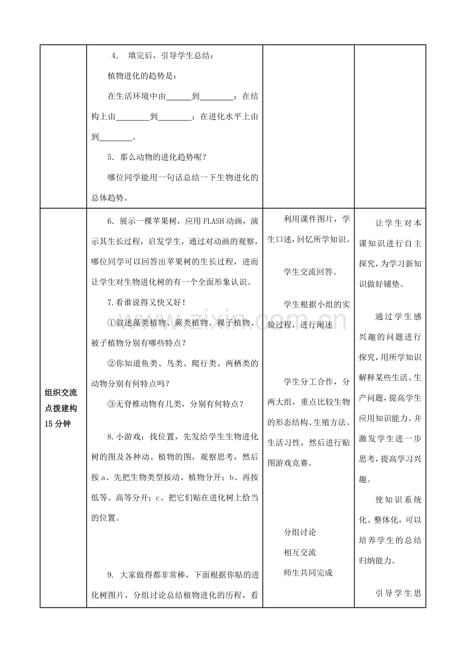 -八年级生物下册 5.1.3 生物进化的历程优秀教案 济南版-济南版初中八年级下册生物教案.doc_第3页