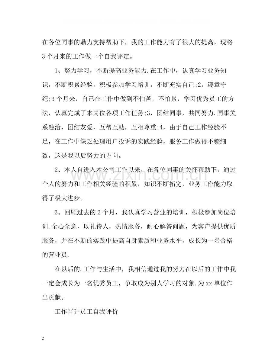 工作晋升员工自我评价.docx_第2页