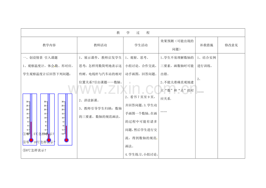 四川省华蓥市明月镇七年级数学上册 1.2.2 数轴教案 （新版）新人教版.doc_第2页