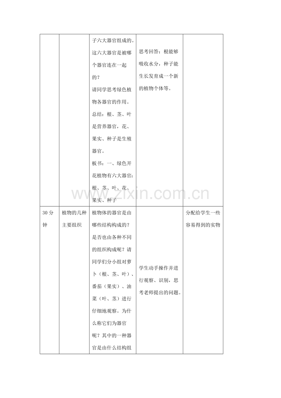 七年级生物上册 2.2.3《植物体的结构层次》教案1 （新版）新人教版-（新版）新人教版初中七年级上册生物教案.doc_第3页