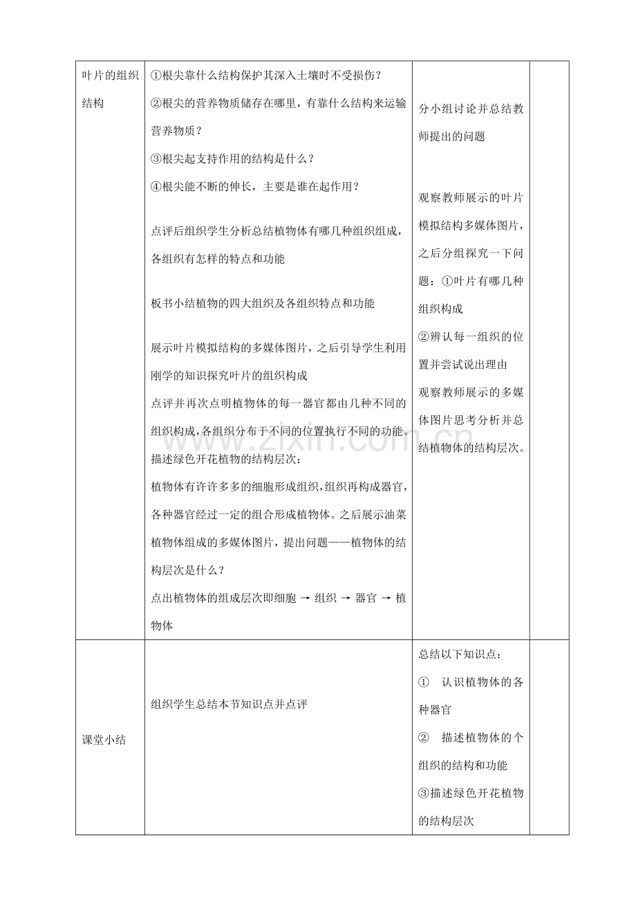 七年级生物下册 4.9.1 植物体的组成教案1 苏科版-苏科版初中七年级下册生物教案.doc_第3页