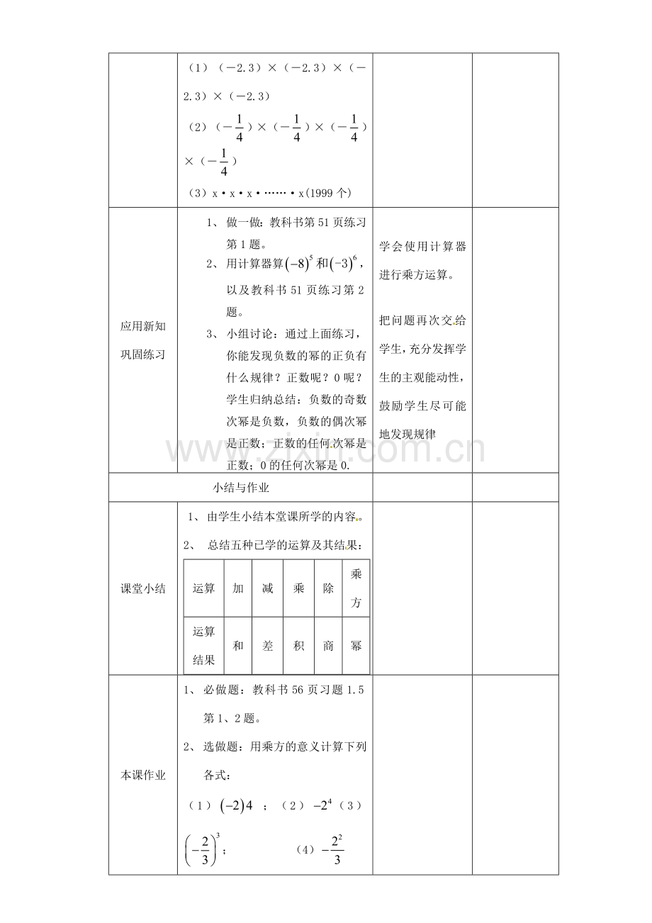 湖北省钟祥市兰台中学七年级数学上册 1.5.1 有理数的乘方（第1课时）教案 新人教版.doc_第2页