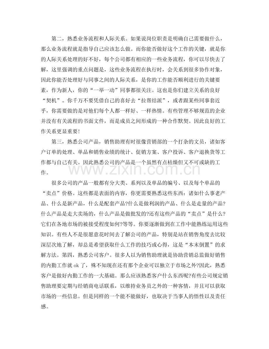 销售员助理个人工作总结 .docx_第2页