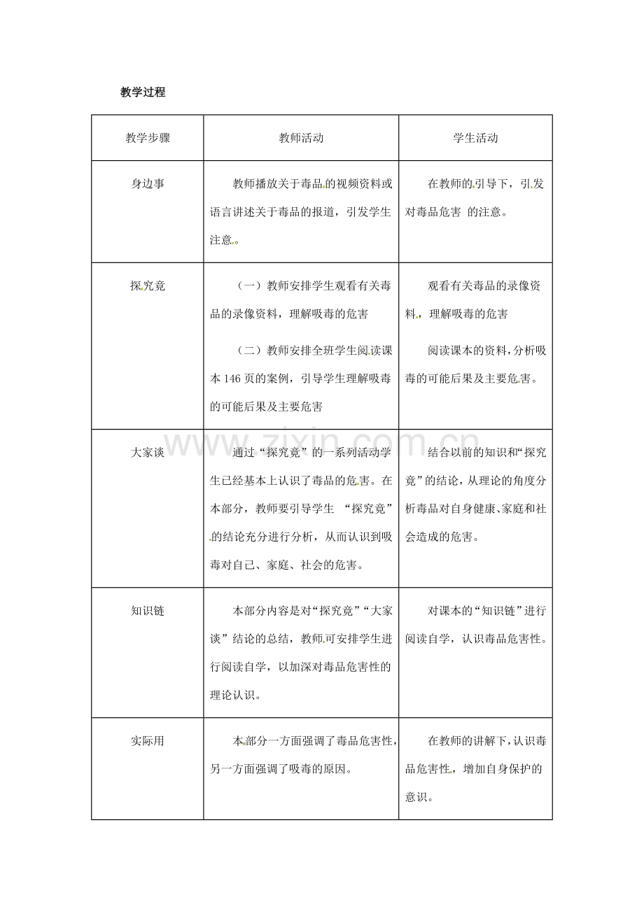 八年级生物下册 24.2《珍爱生命 拒绝毒品》教案 苏科版.doc_第2页