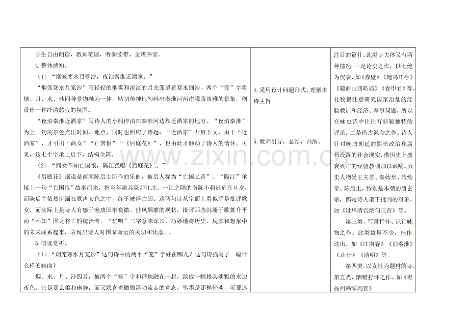 吉林省长春市第一零四中学八年级语文下册 格律诗八首《泊秦淮》教案2 长春版.doc_第2页