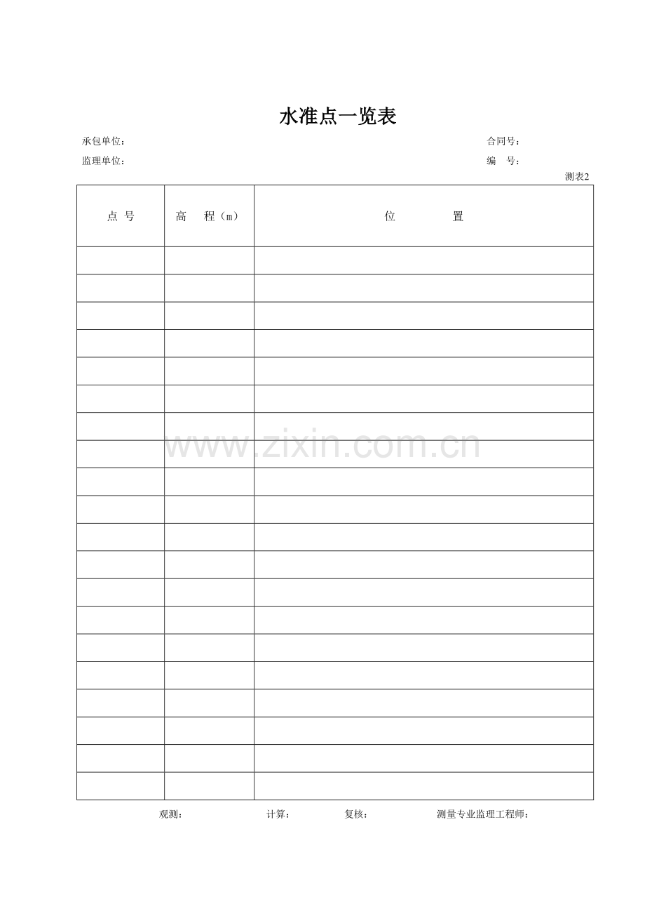 水准测量记录表(全套).doc_第2页