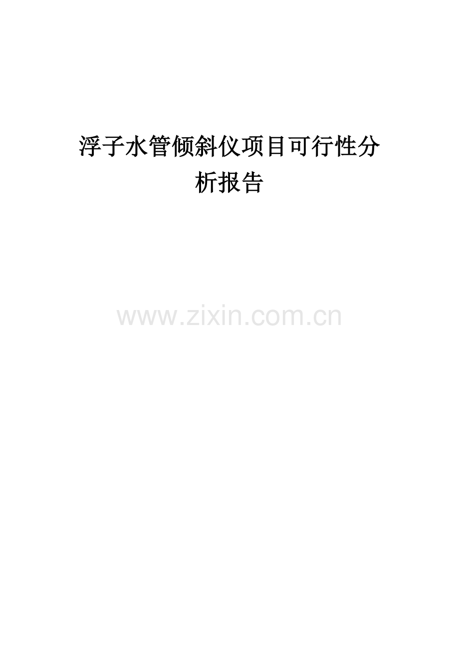 浮子水管倾斜仪项目可行性分析报告.docx_第1页