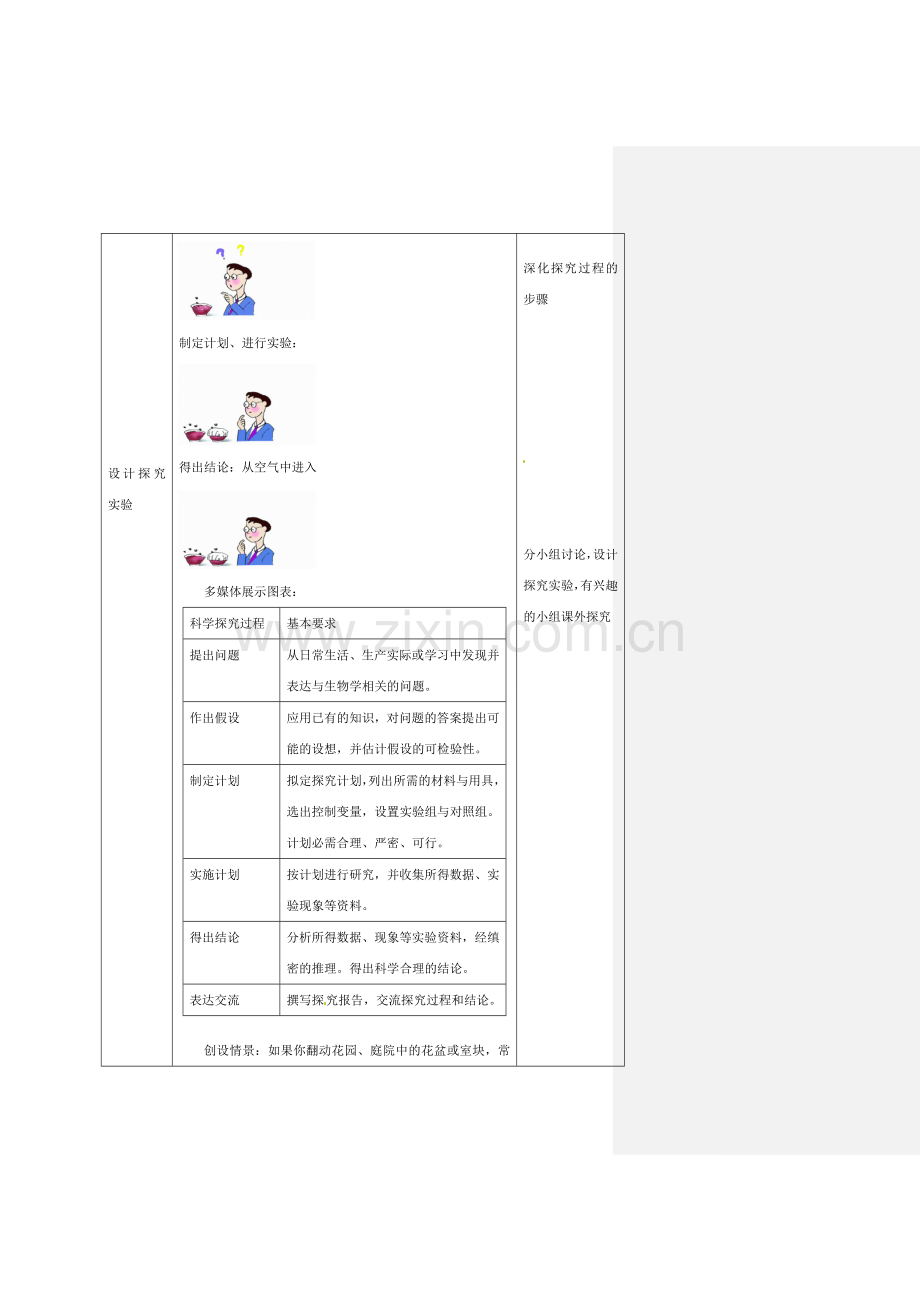 江苏省宜兴市培源中学七年级生物上册 第1章 第5节 科学探究的基本方法教案2 苏教版.doc_第3页