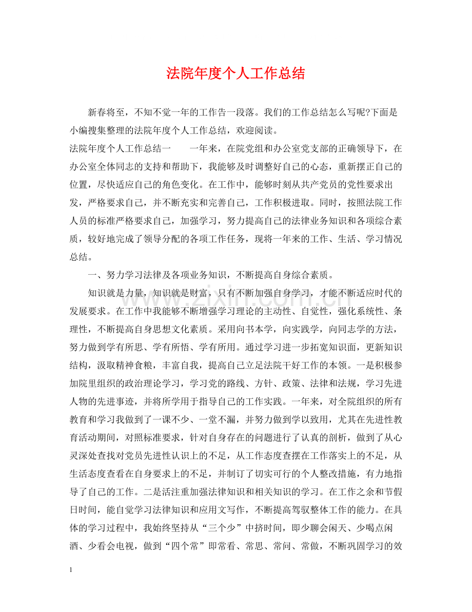 法院年度个人工作总结.docx_第1页