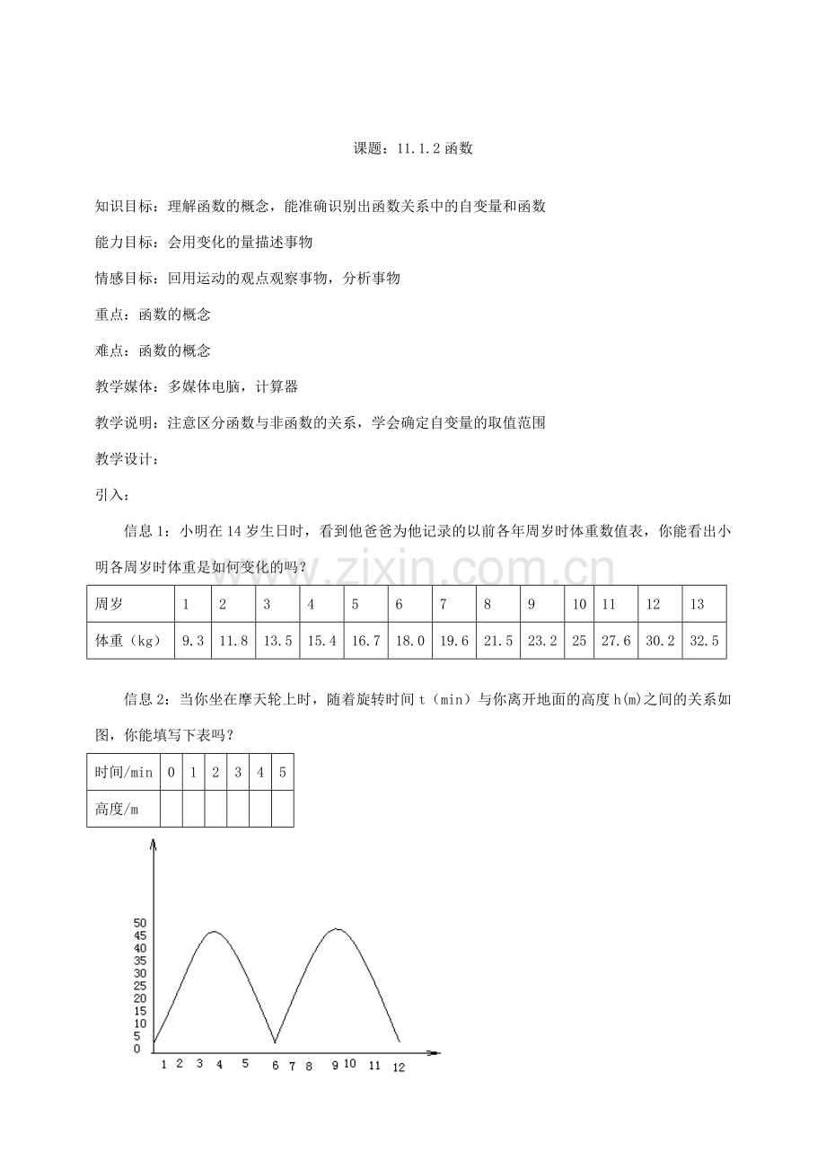 八年级数学上册 第十四章一次函数全章教案 人教新课标版.doc_第3页