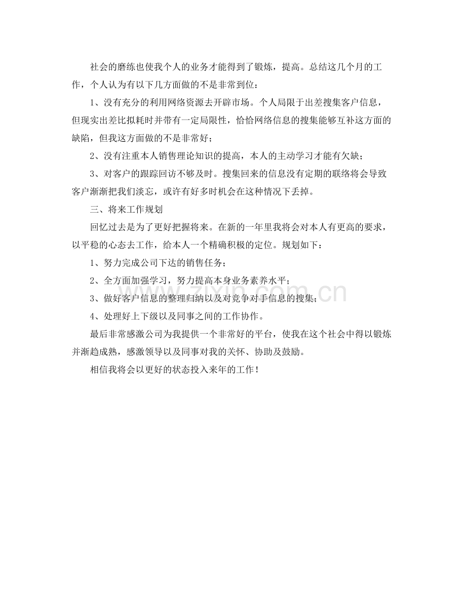 销售人员年度工作自我参考总结范文（通用）.docx_第2页