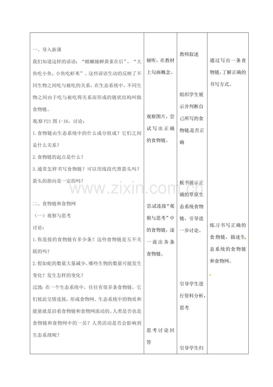 七年级生物上册 1.2.2 生物与环境组成生态系统教案2 （新版）新人教版-（新版）新人教版初中七年级上册生物教案.doc_第2页