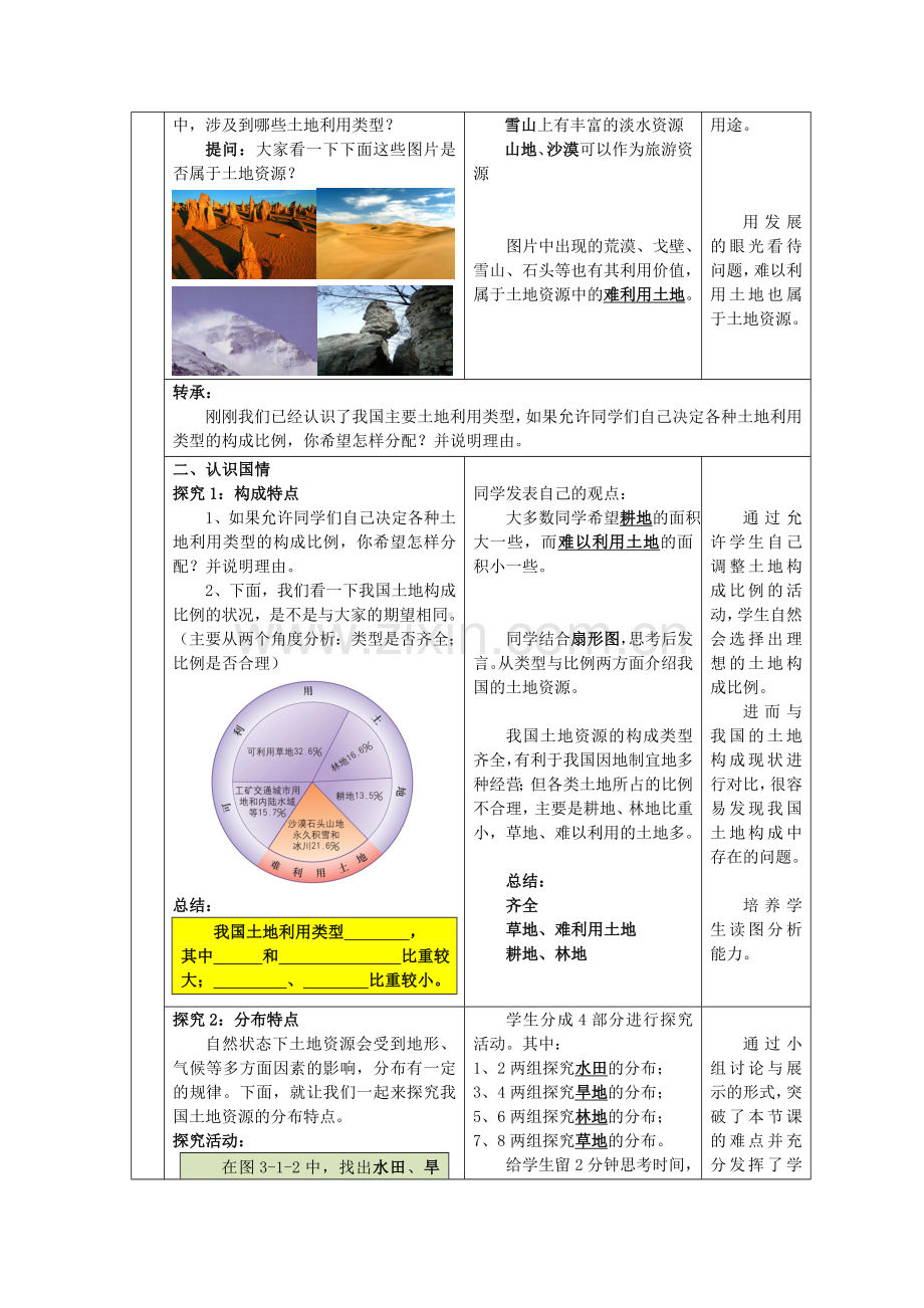 八年级地理上册 3.1 合理利用土地资源教案 （新版）商务星球版.doc_第3页